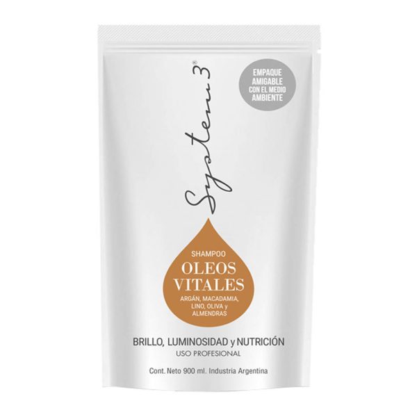 System 3 Shampoo Óleos Vitales Doypack x900ml