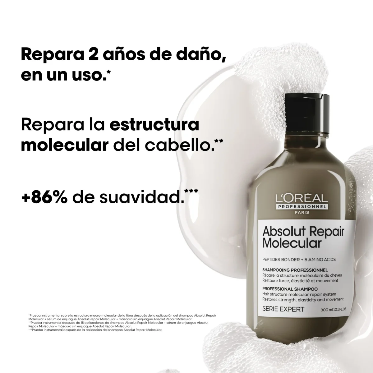 L'Oréal Profesional Shampoo Absolut Reapair Molecular x300ml - Imagen 3