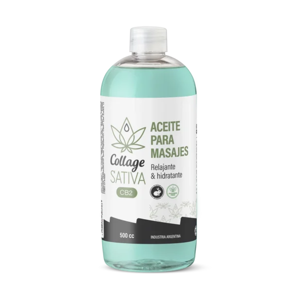 Collage Sativa CB2 Aceite para Masajes Relajantes 500cc